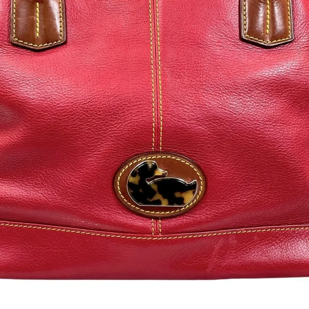 Dooney & Bourke Large Red Leather Satchel Tote – J0580480